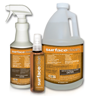 SurfaceClean™ is hospital-grade cleaner disinfectant that kills 99.9% of germs and bacteria on surfaces. SurfaceClean™ enhances the effectiveness of our antimicrobial coatings by properly preparing surfaces for antimicrobial treatment, while it is also recommended for regular maintenance cleaning. 